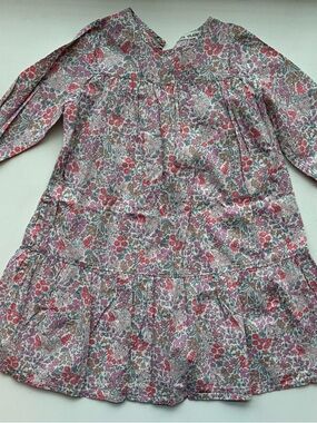 Kids Casual Long-Sleeve Floral Dress in Pink